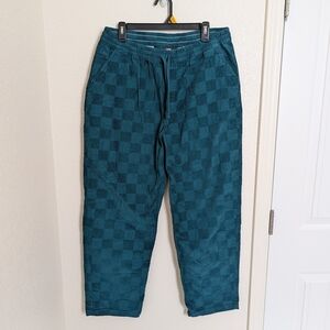 Vans Range Elastic Small Blue Check Corduroy Loose Fit Pants Mens XL Skater